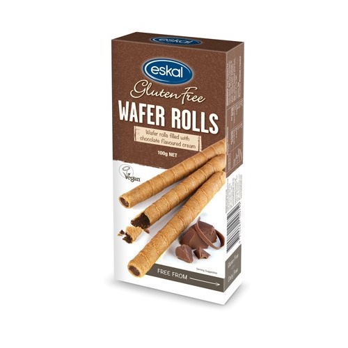 Eskal Gluten Free Wafer Rolls (Chocolate) 100g