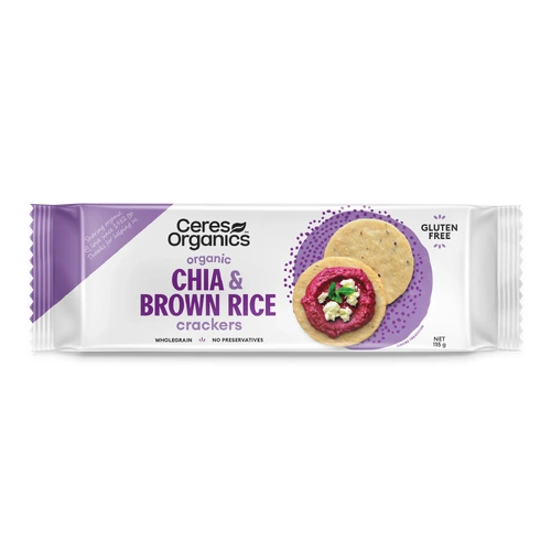 Ceres Organics Brown Rice Crackers (with Chia) 115g