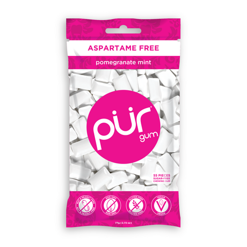 Pur Pomegranate Mint GUM Aspartame Free (55 Pack) 77g