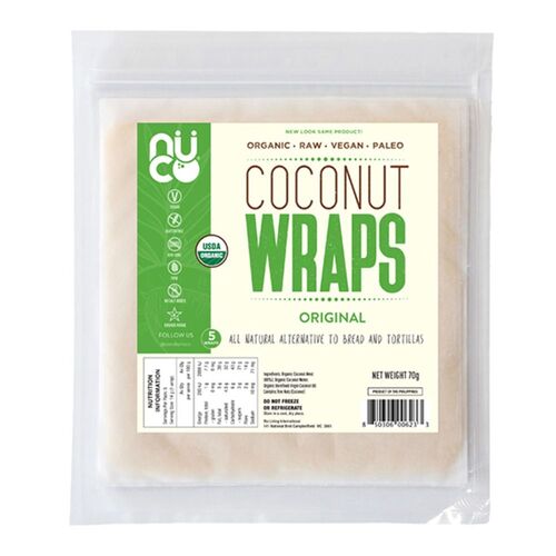 Nuco Organic Raw Coconut Wraps (5 Pack) 70g 