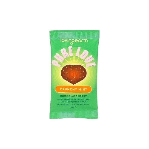 Loving Earth Crunchy Mint Dark Chocolate Heart Peppermint crisp 30g